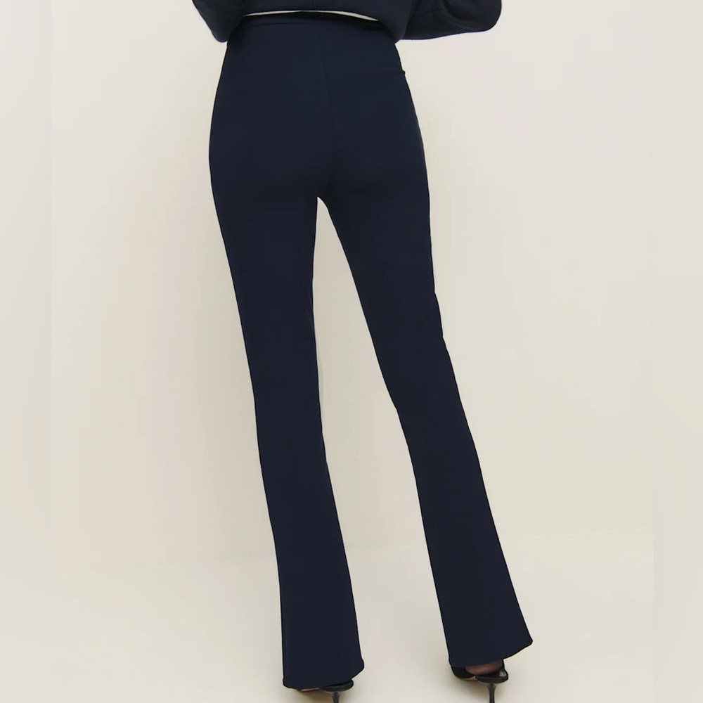 Navy Slim High Rise Pants - Picture 3 of 3